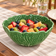 Load image into Gallery viewer, Portuguese Ceramic Cabbage Serving Bowl
