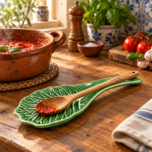 Load image into Gallery viewer, Portuguese Ceramic Cabbage Spoon Rest, 10.2"