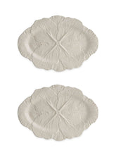 Load image into Gallery viewer, Bordallo Pinheiro Cabbage 15" Beige Oval Platter, Set of 2