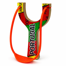 Load image into Gallery viewer, Traditional Portuguese Wooden Slingshot – Portugal Flag Design