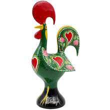 Load image into Gallery viewer, Traditional Hand-Painted Portuguese Good Luck Rooster Metal Figurine, 10"