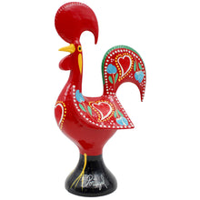 Load image into Gallery viewer, Traditional Hand-Painted Portuguese Good Luck Rooster Metal Figurine, 10"