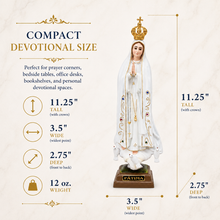 Load image into Gallery viewer, 11" Our Lady Of Fatima Virgin Mary White Religious Statue, #1025