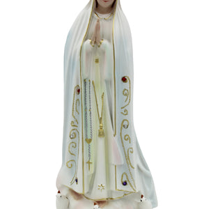 11" Our Lady Of Fatima Virgin Mary White Religious Statue, #1025
