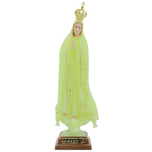Load image into Gallery viewer, Our Lady of Fatima Statue with Gold Crown, Glow in the Dark Finish