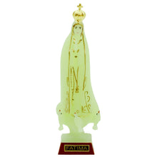 Load image into Gallery viewer, Our Lady of Fatima Statue with Gold Crown, Glow in the Dark Finish