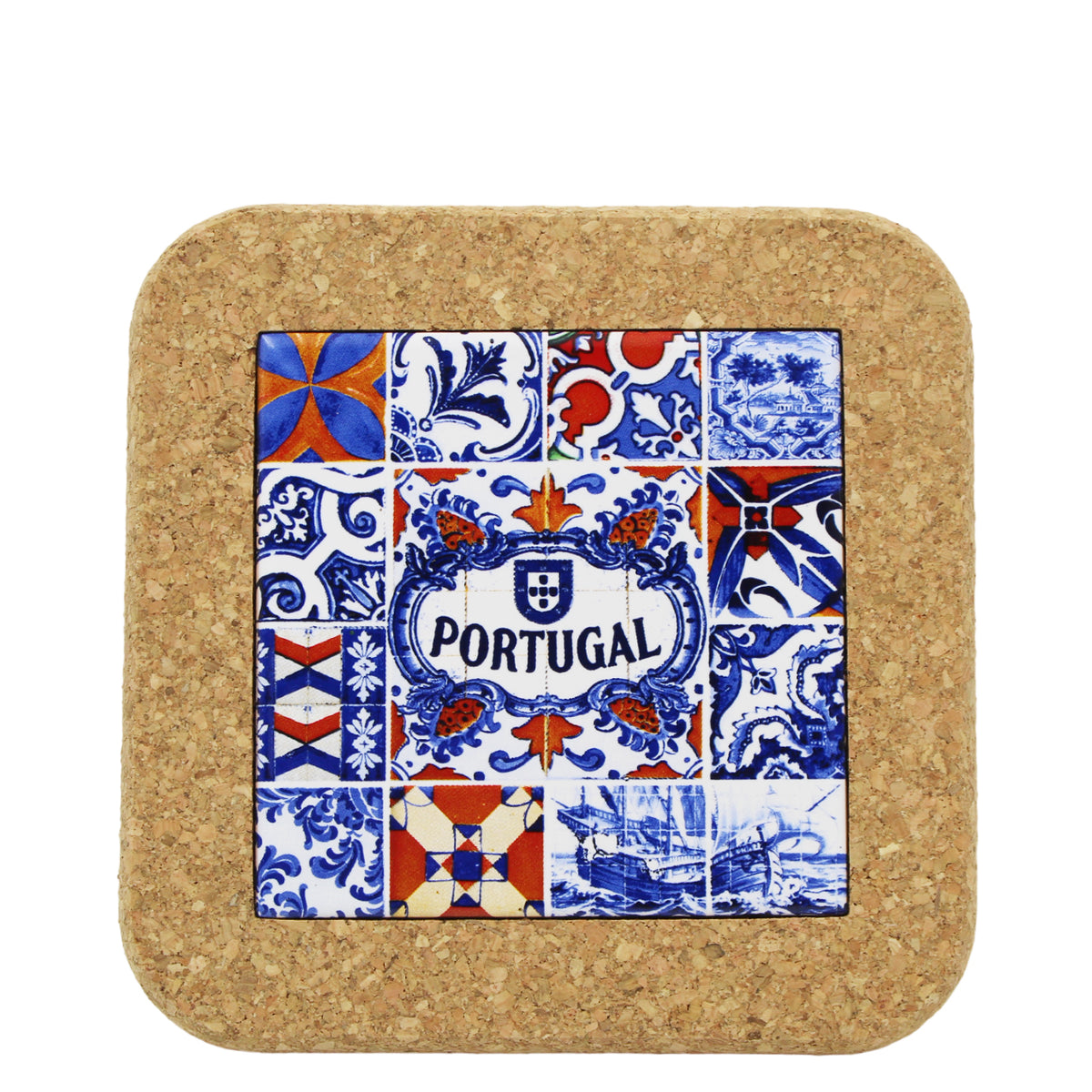 Small Tile And Cork Trivet Azulejo Portugal Design Blue And White With Portugalia Sales Inc 1704