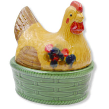 Load image into Gallery viewer, Hand-Painted Ceramic Hen Covered Dish – Decorative Chicken Design, Made in Portugal