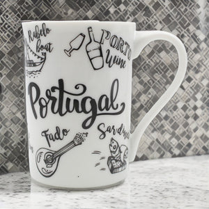 Traditional Portugal Themed Ceramic Coffee Mug, 10 oz.