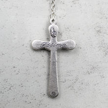 Load image into Gallery viewer, Our Lady of Fatima Rosary with Emerald Green Beads, Medallion, and Case