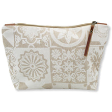 Load image into Gallery viewer, Portuguese Tile Pattern Clutch with Beige and White Design and Leather Pull - Made in Portugal