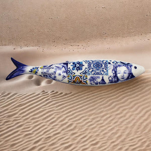 Blue Tile Azulejo Angels Decorative Ceramic Portuguese Sardine