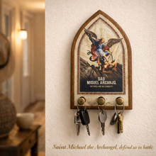 Load image into Gallery viewer, St. Michael the Archangel Key Holder, Catholic Wall Decor
