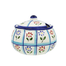 Load image into Gallery viewer, Hand-Painted Portuguese Ceramic Colorful Floral Sugar Bowl