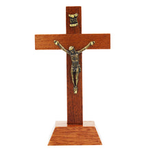 Load image into Gallery viewer, 4.5" Wooden Made in Portugal Altar Crucifix With Stand