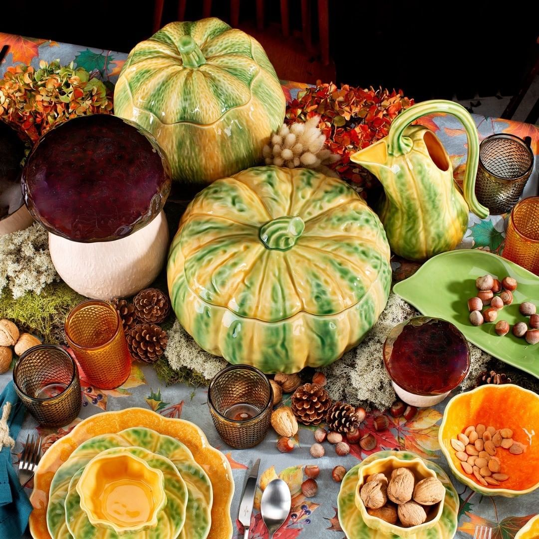 Bordallo Pinheiroかぼちゃ陶器 Bordallo Pinheiro Pumpkin Pasta Plate, Set of 2 – Portugalia Sales Inc