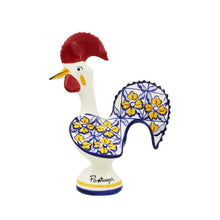 Load image into Gallery viewer, Hand-painted Decorative Ceramic Portuguese Azulejo Floral Good Luck Rooster
