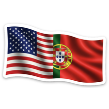 Load image into Gallery viewer, USA & Portugal Waving Flag Stickers, Set of 3