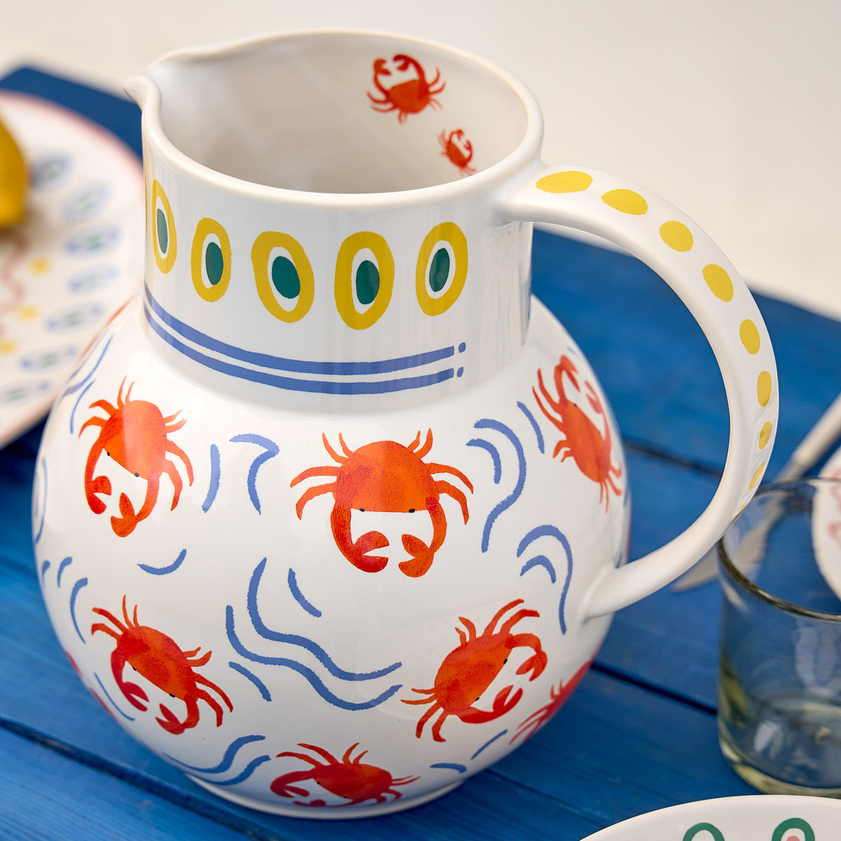 スウェーデン　DECO HALSINGBC ポット Costa Nova Summer Bliss Crab Pitcher – Portugalia Sales Inc