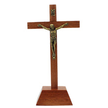 Load image into Gallery viewer, 8.75" Wooden Made in Portugal Altar Crucifix With Stand