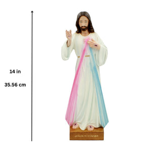 14" Hand-painted Divine Mercy Religious Statue Made in Portugal