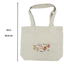 Load image into Gallery viewer, Namorados Linen Beige Embroidery Reusable Tote Bag