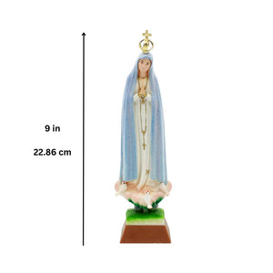 9" Our Lady Of Fatima Weather Changing Color Religious Statue #1013H