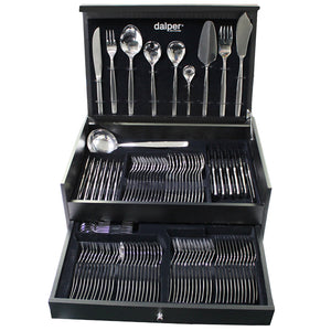 Dalper New York 130-Piece Silverware Flatware Cutlery Stainless Steel 12 Person Set