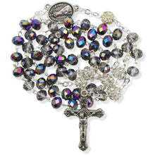 Load image into Gallery viewer, Our Lady of Fatima Rosary with Iridescent Glass Beads and Case