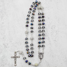 Load image into Gallery viewer, Our Lady of Fatima Rosary with Iridescent Glass Beads and Case