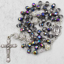 Load image into Gallery viewer, Our Lady of Fatima Rosary with Iridescent Glass Beads and Case
