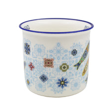 Load image into Gallery viewer, Blue Tile Azulejo and Sardine 12 oz. Ceramic Coffee Mug
