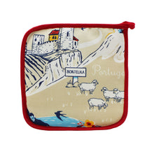 Load image into Gallery viewer, 100% Cotton Portuguese Cities Red Oven Mitt and Pot Holder
