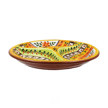 Load image into Gallery viewer, Hand-painted Portuguese Pottery Clay Terracotta Colorful Divided Dish Plate
