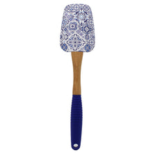Load image into Gallery viewer, Portuguese Blue & White Azulejo Silicone Baking Spatula with Wooden Handle