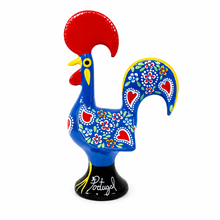 Load image into Gallery viewer, Traditional Hand-Painted Portuguese Good Luck Rooster Metal Figurine, 5.5"