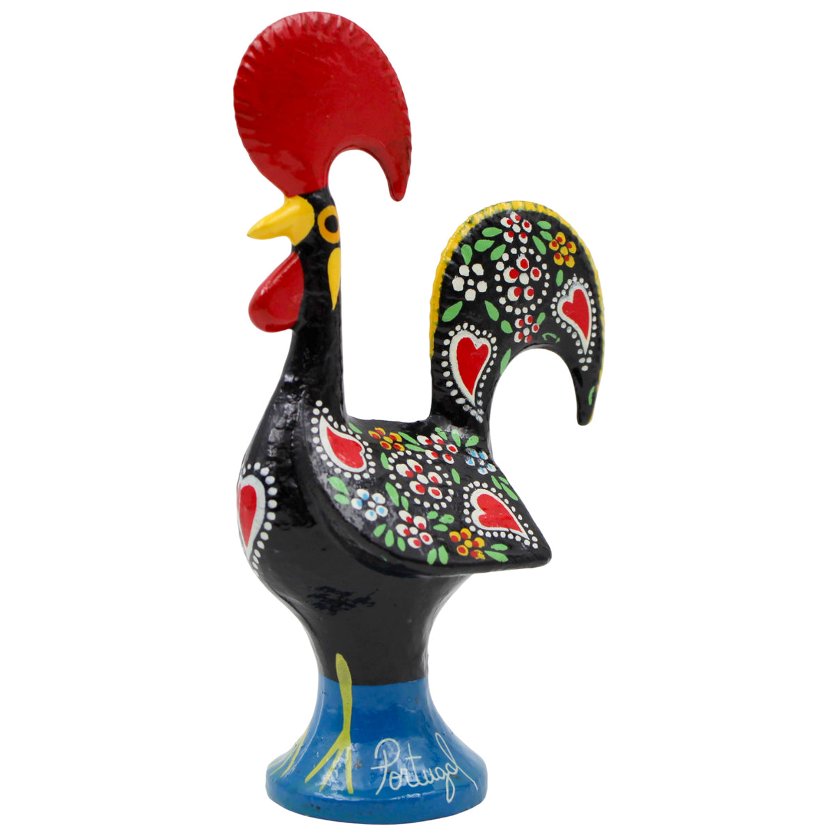 Traditional Hand-Painted Portuguese Good Luck Rooster Metal