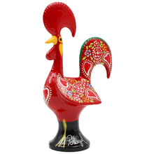 Load image into Gallery viewer, Traditional Hand-Painted Portuguese Good Luck Rooster Metal Figurine, 5.5"