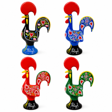 Load image into Gallery viewer, Traditional Hand-Painted Portuguese Good Luck Rooster Metal Figurine, 5.5"