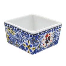 Load image into Gallery viewer, Portuguese Azulejo Style Sauce & Snack Dishes with Wooden Serving Tray