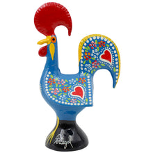 Load image into Gallery viewer, Traditional Hand-Painted Portuguese Good Luck Rooster Metal Figurine, 6"