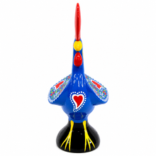 Load image into Gallery viewer, Traditional Hand-Painted Portuguese Good Luck Rooster Metal Figurine, 6"