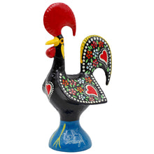Load image into Gallery viewer, Traditional Hand-Painted Portuguese Good Luck Rooster Metal Figurine, 6"