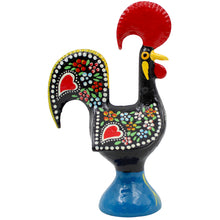Load image into Gallery viewer, Traditional Hand-Painted Portuguese Good Luck Rooster Metal Figurine, 6"