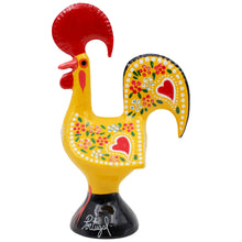 Load image into Gallery viewer, Traditional Hand-Painted Portuguese Good Luck Rooster Metal Figurine, 6"
