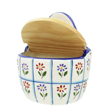 Load image into Gallery viewer, Hand-Painted Portuguese Ceramic Colorful Floral Salt Holder
