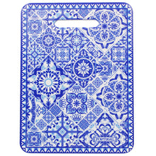 Load image into Gallery viewer, Portuguese Blue Azulejo Design Ceramic Serving Tray with Handle