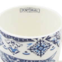 Load image into Gallery viewer, Portuguese Azulejo Style Ceramic Espresso Cup with Spoon - Blue and White Sardine Design