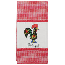 Load image into Gallery viewer, Set of 2 Portuguese Rooster Kitchen Dish Towels – 100% Cotton Decorative Towels in Red Design
