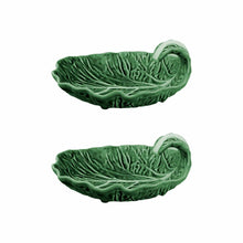 Load image into Gallery viewer, Bordallo Pinheiro Cabbage 7" Curved Leaf, Set of 2